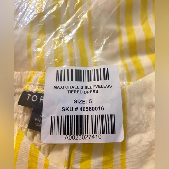 Torrid Maxi Challis Sleeveless Tiered Dress Yellow/white Stripes new - Picture 2 of 12
